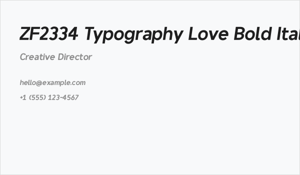 ZF2334 Typography Love Bold Italic Business Card