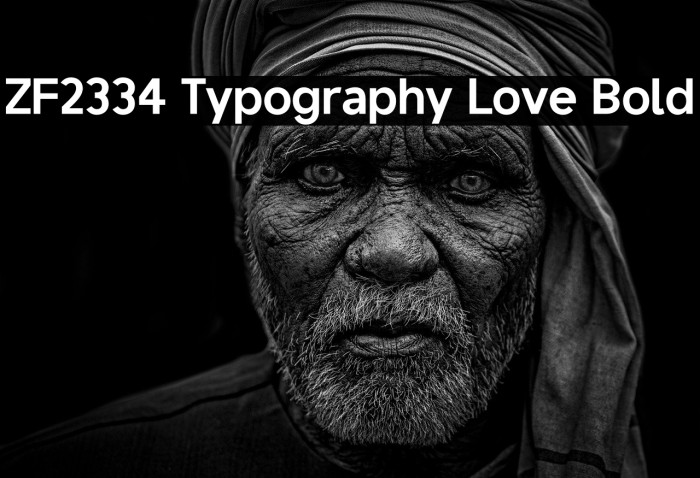 ZF2334 Typography Love Bold Example 3