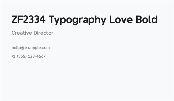 ZF2334 Typography Love Bold Business Card