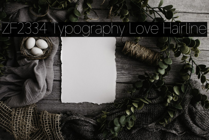 ZF2334 Typography Love Hairline Example 2