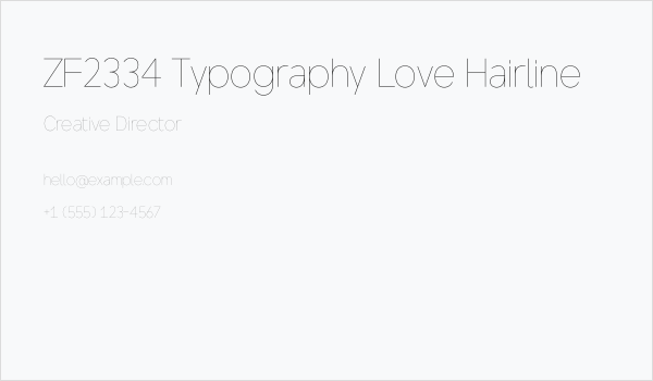 ZF2334 Typography Love Hairline Business Card