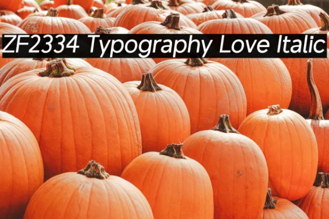 ZF2334 Typography Love Italic Example 2