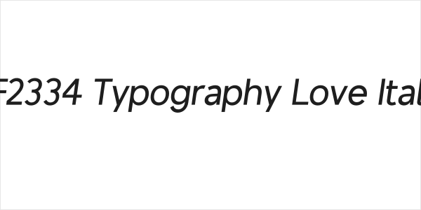 ZF2334 Typography Love Italic Logo