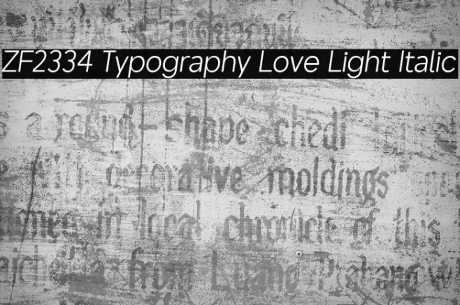 ZF2334 Typography Love Light Italic Caratteri examples
