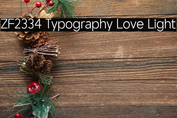 ZF2334 Typography Love Light Example 1