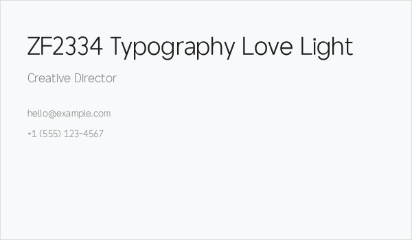 ZF2334 Typography Love Light Business Card