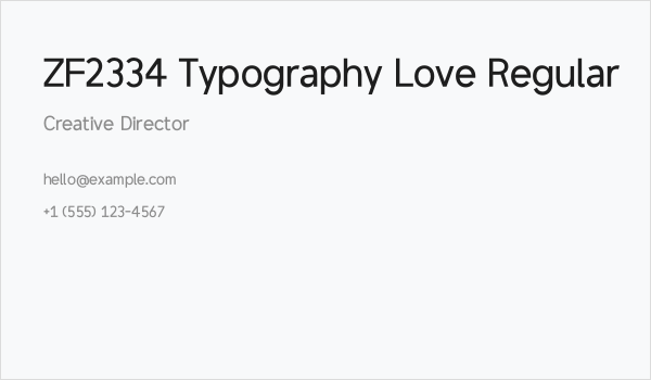 ZF2334 Typography Love Regular Business Card