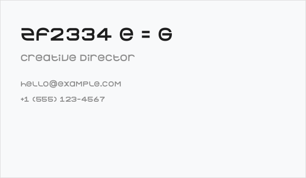 ZF2334 e = g Business Card