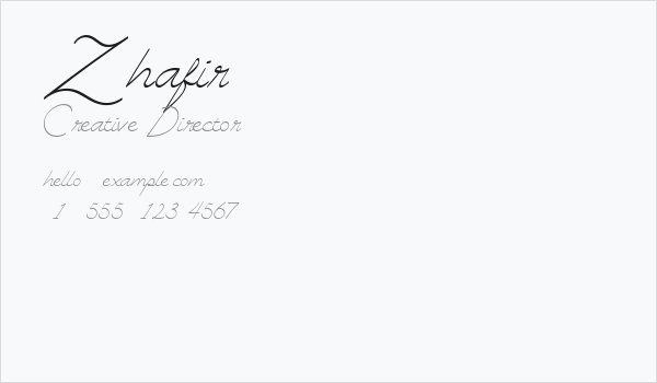 Zhafir Business Card