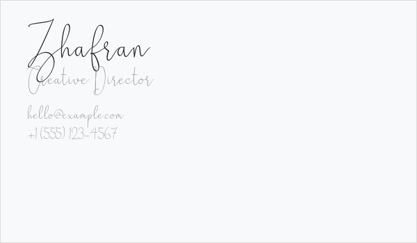 Zhafran Business Card