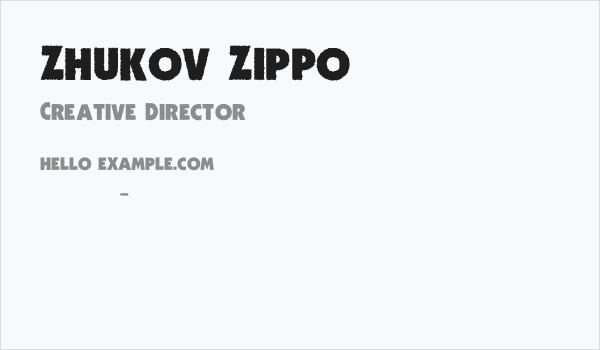 Zhukov Zippo Business Card