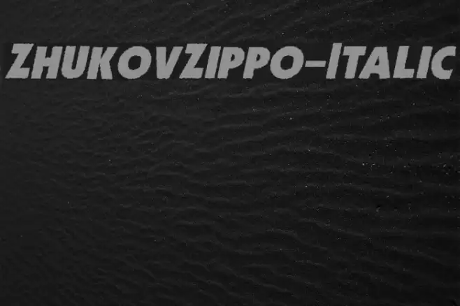 ZhukovZippo-Italic Font examples