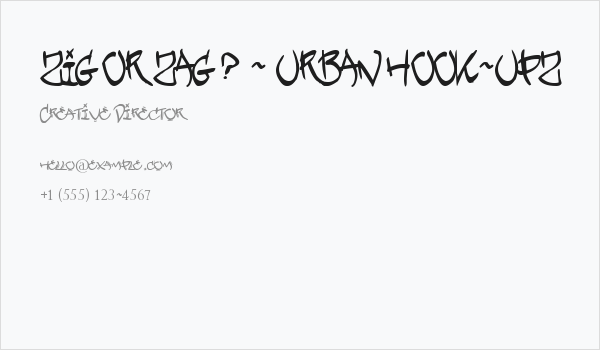 ZIG OR ZAG ? - URBAN HOOK-UPZ Business Card