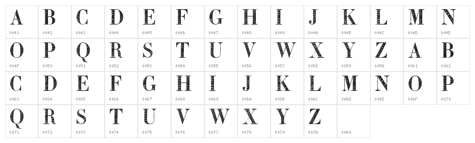 Zierinitialen2 Character Map