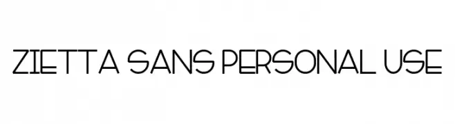Zietta Sans Personal Use  Скачать бесплатные шрифты