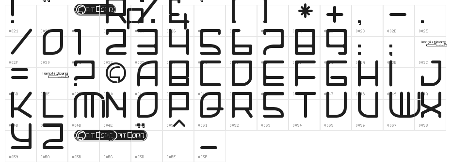 Zif-ha2 Character Map