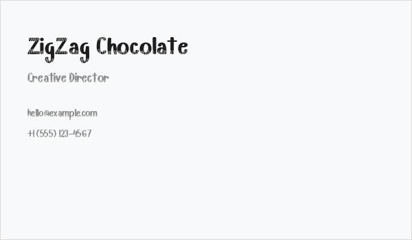 ZigZag Chocolate Business Card