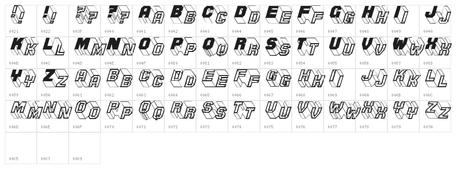 ZigZagOne Character Map