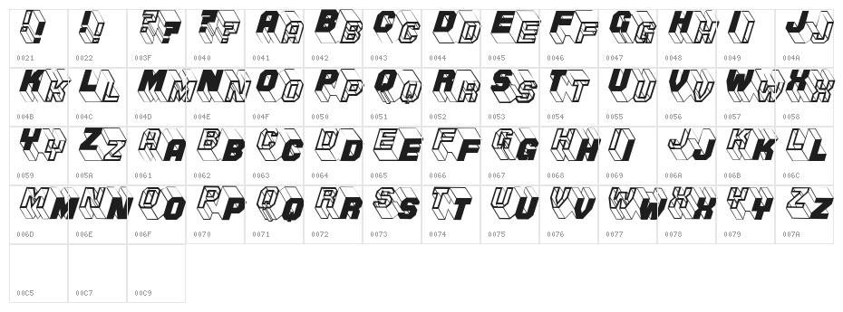 ZigZagTwo Character Map