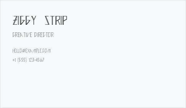 Ziggy  Strip Business Card