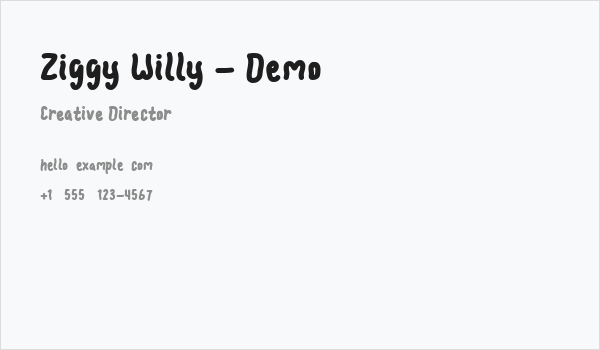Ziggy Willy - Demo Business Card