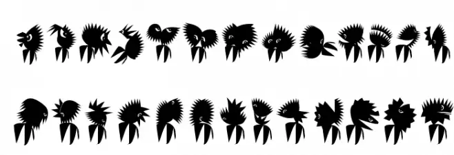 ZigzagAnimals Schriftart Groß
