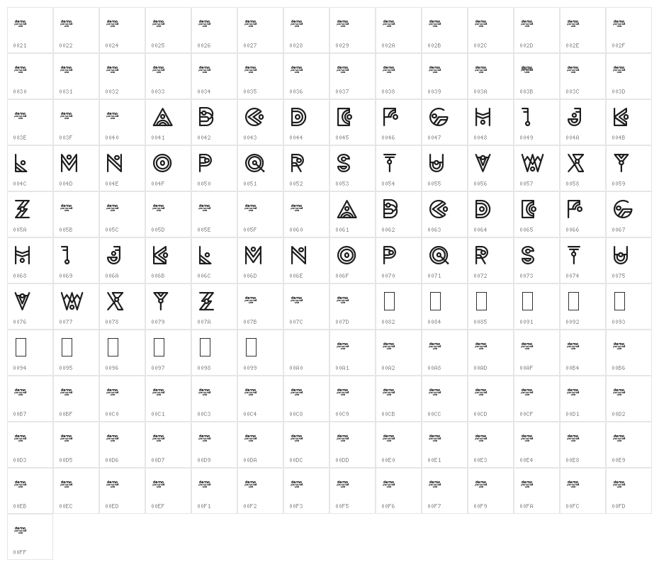Zilap Alien Character Map