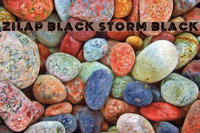 Zilap Black Storm Black Font examples