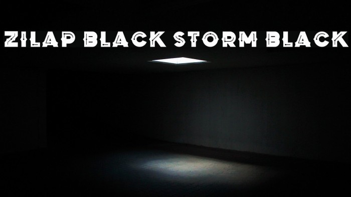 Zilap Black Storm Black Font examples
