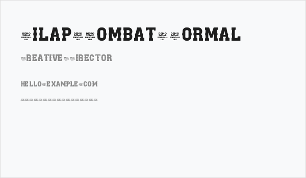 Zilap Combat Normal Business Card