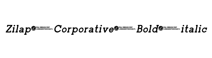 Zilap Corporative Bold italic Font