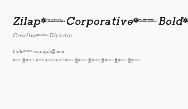 Zilap Corporative Bold italic Business Card