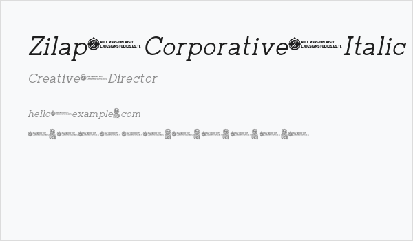 Zilap Corporative Italic Business Card