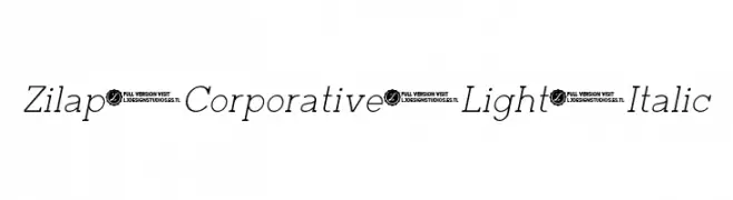 Zilap Corporative Light Italic  Frei Schriftart Herunterladen
