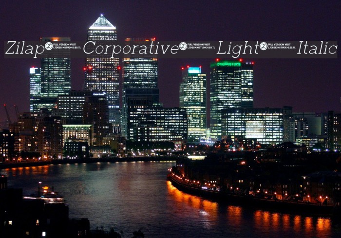 Zilap Corporative Light Italic Example 1