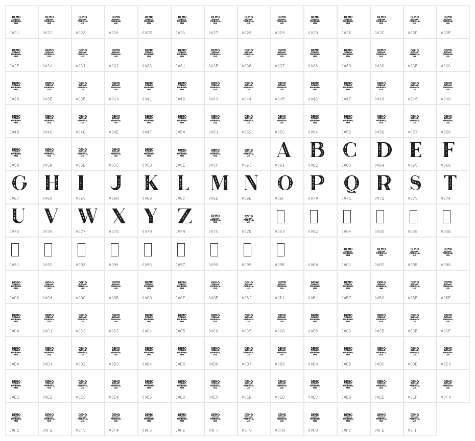 Zilap Exclusive Personal use Decorative Character Map