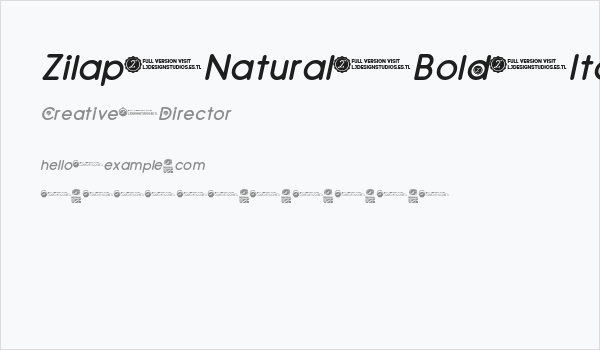 Zilap Natural Bold Italic Business Card