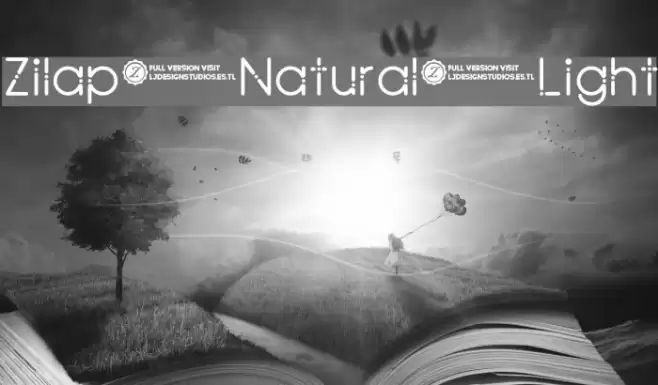 Zilap Natural Light Font examples