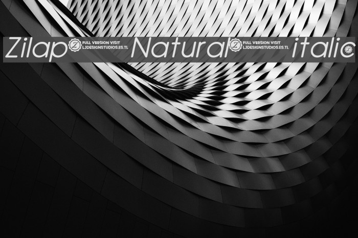 Zilap Natural italic Font examples