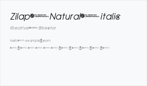 Zilap Natural italic Business Card