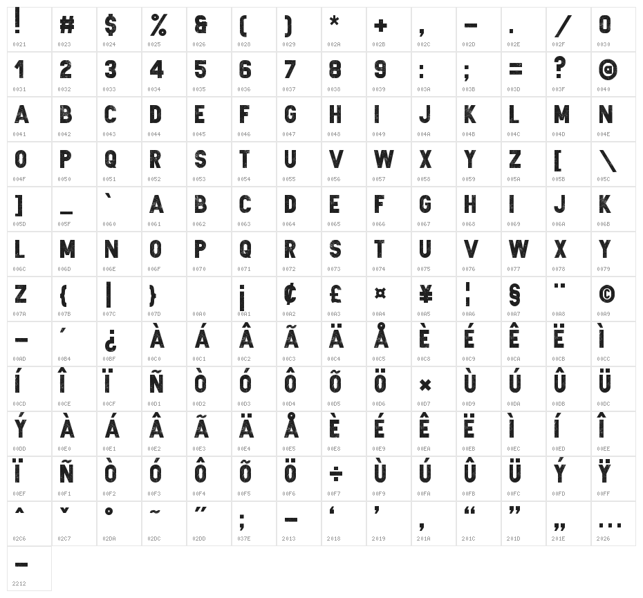 Zilap Sleep Grunge Character Map