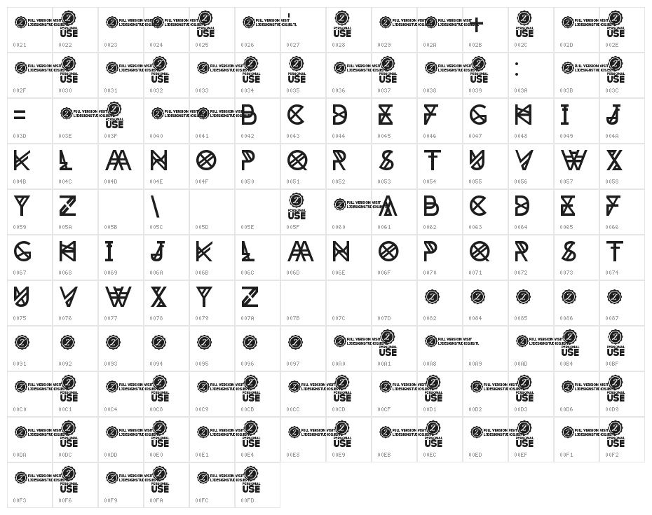 Zilap Tribu Character Map