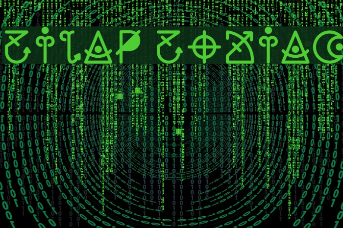 Zilap Zodiac Font examples