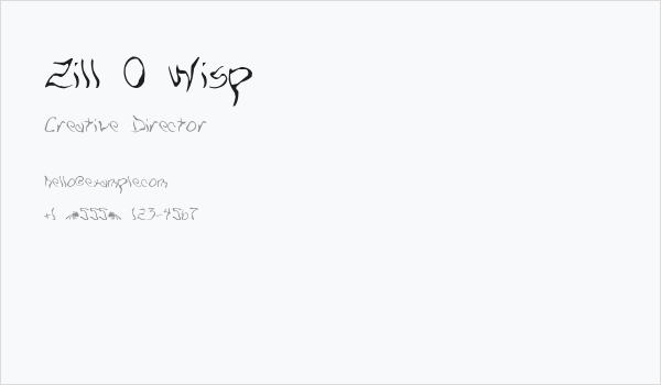 Zill O Wisp Business Card