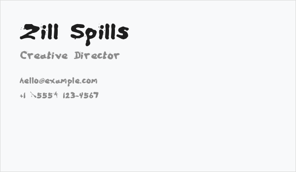 Zill Spills Business Card