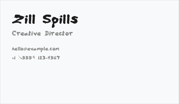 Zill Spills Business Card