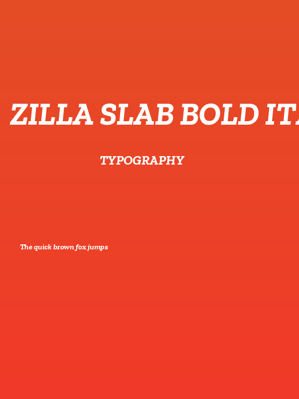 Zilla Slab Bold Italic Poster