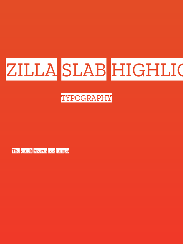 Zilla Slab Highlight Poster