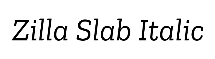 Zilla Slab Italic Font
