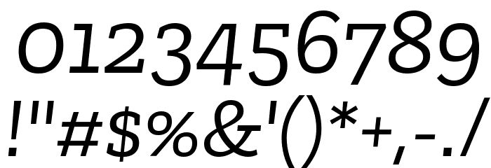 Zilla Slab Italic Font OTHER CHARS